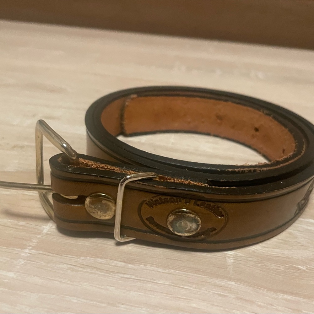 Masonic Hand Tooled Leather Belt L/XL - Picture 5 of 16